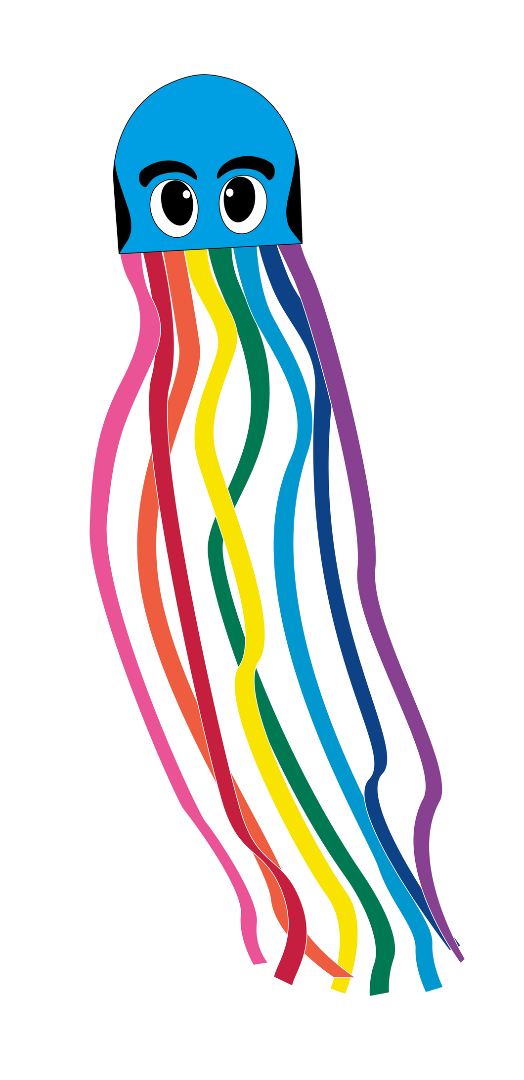 121 inch long Nylon Rainbow Octopus Blue