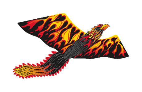 74 inch (6 foot) Wingspan 3-D Nylon Firebird Phoenix Kite