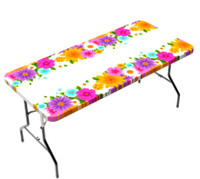 Load image into Gallery viewer, TCPlus Polyester Fittted 6ft Tablecloth- Spring
