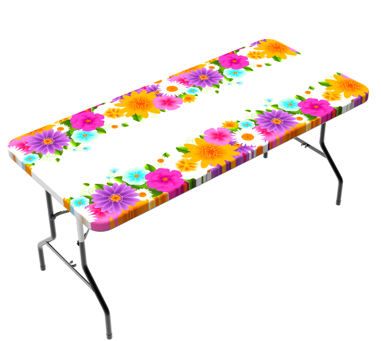 TCPlus Polyester Fittted 6ft Tablecloth- Spring