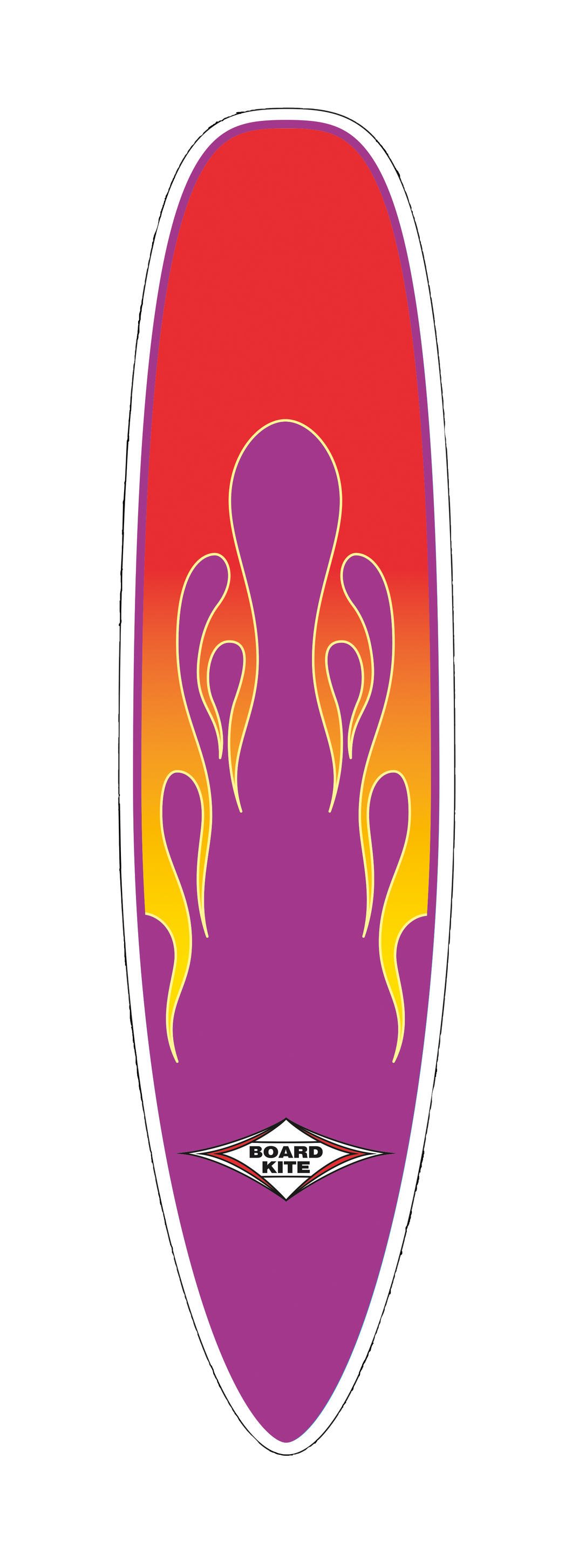 86 Inch (7 Foot) Tall Nylon Surfboard kite Purple